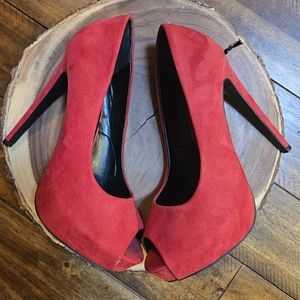 Forever 21 red suede stilettos size 8.5